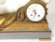 Large Carrara marble clock gilded bronze bacchante lion Clodion clock nineteenth