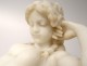 Large Carrara marble clock gilded bronze bacchante lion Clodion clock nineteenth
