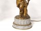 Pair of candelabra 2 fires bronze marble children fauns satyres Clodion nineteenth