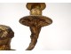 Pair of candelabra 2 fires bronze marble children fauns satyres Clodion nineteenth