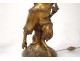 Pair of candelabra 2 fires bronze marble children fauns satyres Clodion nineteenth