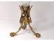 Vase cornet center table bronze gilt crystal talons eagle Napoleon III nineteenth