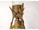 Vase cornet center table bronze gilt crystal talons eagle Napoleon III nineteenth