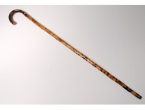 Small cane old child wood speckled Bettex Savoie edelweiss twentieth