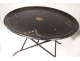 Small side table oval wood tray blackened pearl Napoleon III nineteenth