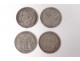 Lot 4 pieces silver 5frcs 1876-77 Napoleon III 1867 5 Lire Italy 1879 19th