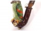 Porch porcelain polychrome parakeet parrot bird wood nineteenth Germany