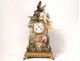 Pendulum barbotine Fontainebleau Théodore Lefront insect bird clock nineteenth