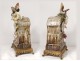 Pendulum barbotine Fontainebleau Théodore Lefront insect bird clock nineteenth