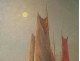 HSP marine painting boats harbor moonlight South France Mediterranean twentieth