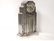 Art Deco clock Hettier &amp; Vincent silver bronze glass woman clock twentieth