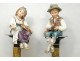 Majolica majolica sculptures Wilhelm Schiller children gypsies Austria 160cm