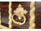 Grand cabinet rosewood brass gilded twisted columns Supper mascaron nineteenth
