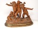 Large sculpture Carrier-Belleuse terracotta Bacchanal putti dancing nineteenth
