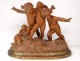 Large sculpture Carrier-Belleuse terracotta Bacchanal putti dancing nineteenth