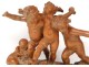 Large sculpture Carrier-Belleuse terracotta Bacchanal putti dancing nineteenth