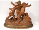 Large sculpture Carrier-Belleuse terracotta Bacchanal putti dancing nineteenth