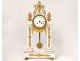 Pendulum gantry Louis XVI white marble gilt bronze vase flowers clock 18th