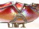 Large cup Loetz iridescent glass metal mount Austria Art Nouveau XIXth