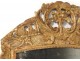 Mirror Régence ice carved wood frame gilded shell flowers mirror eighteenth