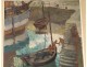 HSP painting Gabriel Vié docks fishing boats port Brittany Finistère twentieth