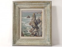 HSP painting Pierre Needle Port-Cotton Belle-Ile-en-Mer Twentieth Brittany