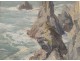 HSP painting Pierre Needle Port-Cotton Belle-Ile-en-Mer Twentieth Brittany