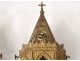 Pair of golden brass procession lanterns gothic decor cross nineteenth century