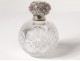 Sterling silver ball perfume bottle english crystal cut diamond twentieth