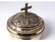 Silver plated lunette box Minerva goldsmith Armand-Calliat cross nineteenth