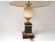 House lamp Charles Oeuf ostrich gilded bronze black marble twentieth century
