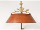 Large bouillotte lamp 3 lights gilded bronze palmettes I Empire Nineteenth