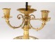 Large bouillotte lamp 3 lights gilded bronze palmettes I Empire Nineteenth