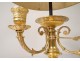 Large bouillotte lamp 3 lights gilded bronze palmettes I Empire Nineteenth