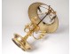 Large bouillotte lamp 3 lights gilded bronze palmettes I Empire Nineteenth