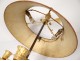 Large bouillotte lamp 3 lights gilded bronze palmettes I Empire Nineteenth