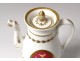 Porcelain coffee pot Paris Paris war Napoleon Empire III helmet