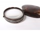 Oval pouch magnifying glass in sterling silver frame eighteenth century