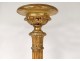 Large candlestick wooden candlestick stuccoed gilded heads cherubs acanthus eighteenth