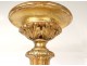 Large candlestick wooden candlestick stuccoed gilded heads cherubs acanthus eighteenth