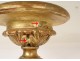 Large candlestick wooden candlestick stuccoed gilded heads cherubs acanthus eighteenth