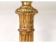 Large candlestick wooden candlestick stuccoed gilded heads cherubs acanthus eighteenth