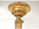 Large candlestick wooden candlestick stuccoed gilded heads cherubs acanthus eighteenth