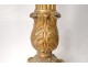 Large candlestick wooden candlestick stuccoed gilded heads cherubs acanthus eighteenth