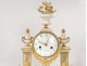 Pendulum gantry Louis XVI gilt bronze white marble vase flowers clock 18th