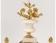 Pendulum gantry Louis XVI gilt bronze white marble vase flowers clock 18th