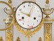 Pendulum gantry Louis XVI gilt bronze white marble vase flowers clock 18th