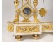 Pendulum gantry Louis XVI gilt bronze white marble vase flowers clock 18th