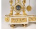 Pendulum gantry Louis XVI gilt bronze white marble vase flowers clock 18th