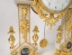 Pendulum gantry Louis XVI gilt bronze white marble vase flowers clock 18th
